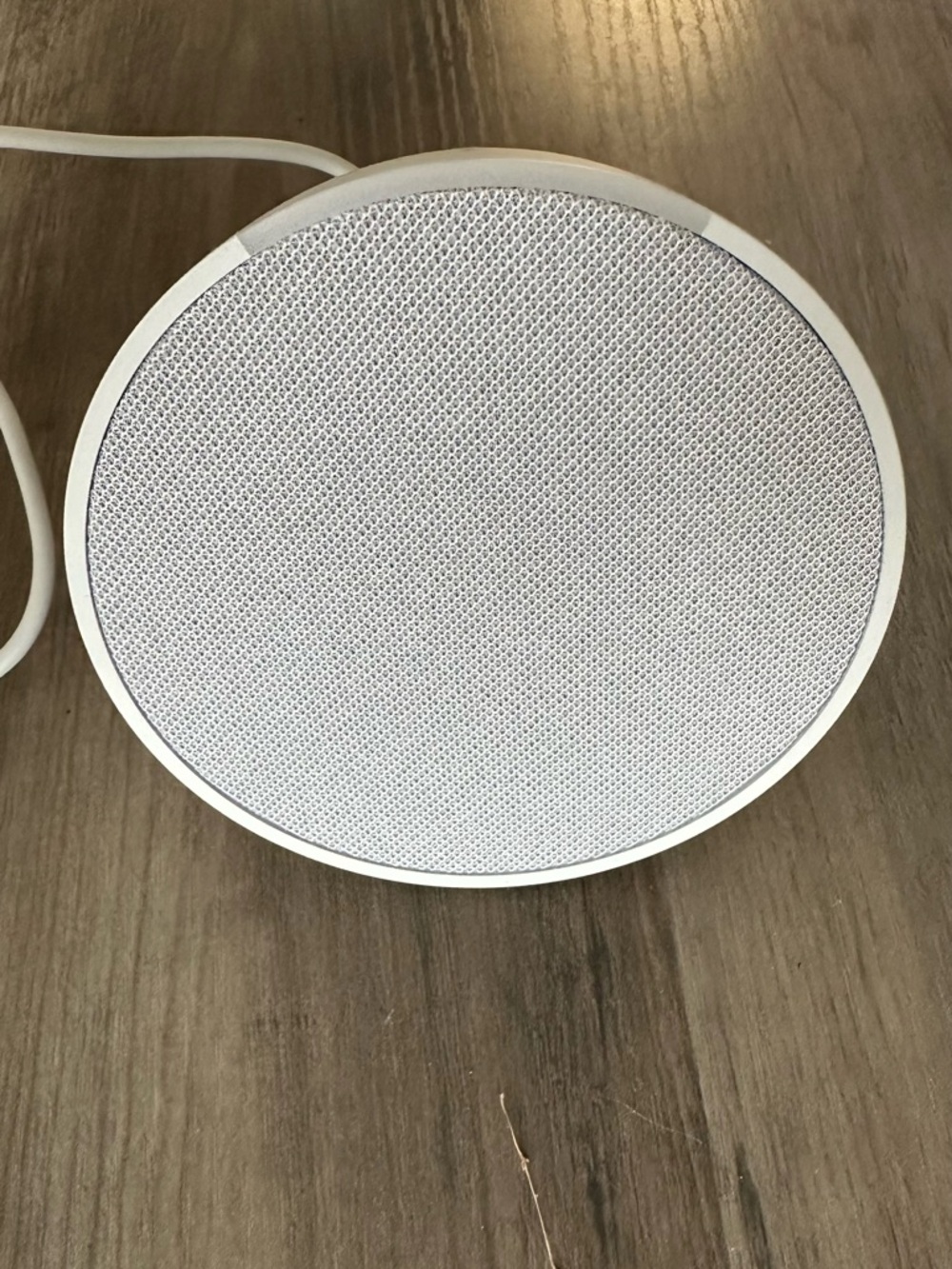 Alexa Echo Pop Dot White Round Speaker - Clean Mesh Front